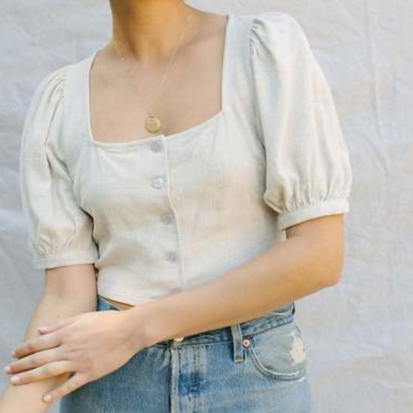 RACHEL PALLY Linen Kimme Top XS in Natural - Picture 7 of 7